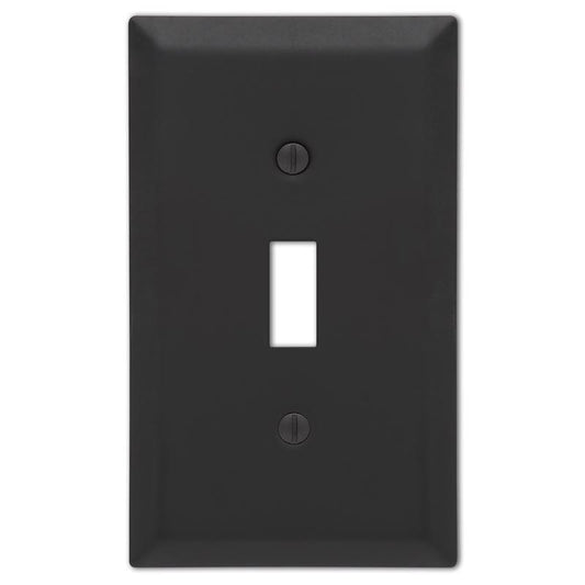WALL PLATE 1G BLK TOGGLE