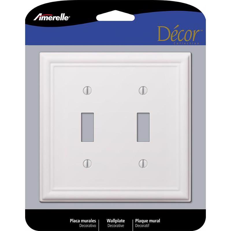 WALL PLATE 2G WHT TOGGLE