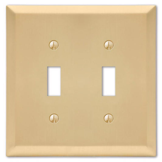 WALL PLATE 2G BRS TOGGLE
