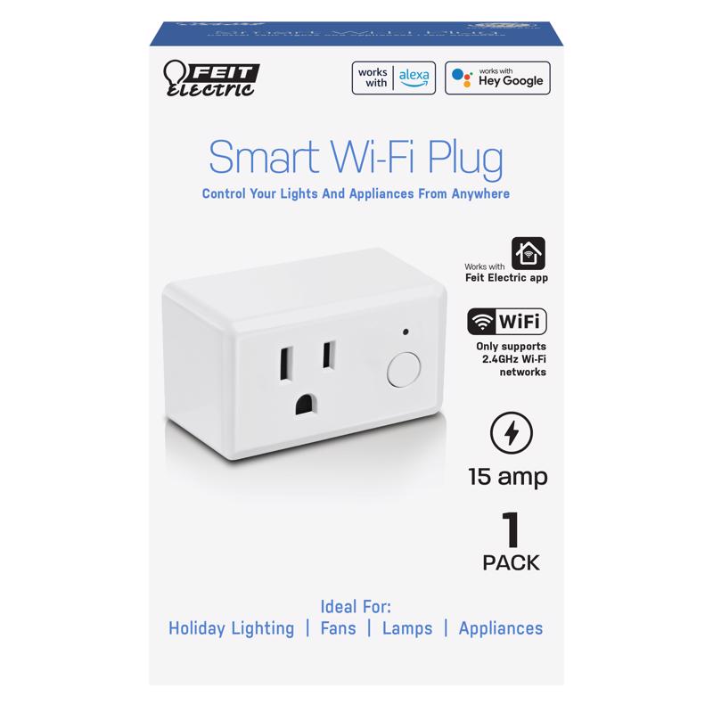 Feit Smart Home Commercial and Residential Plastic Indoor Smart-Enabled Plug 1-15R