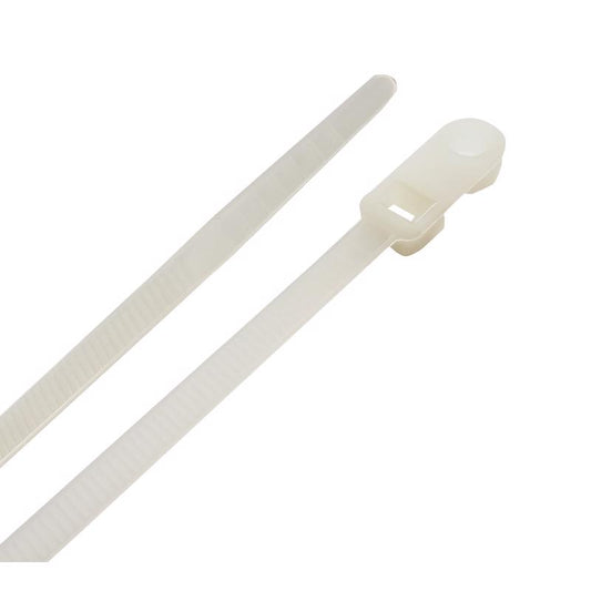 CABLE TIE 8" WHT 100PK