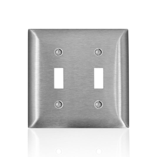 WALL PLATE 2G SLV TOGGLE