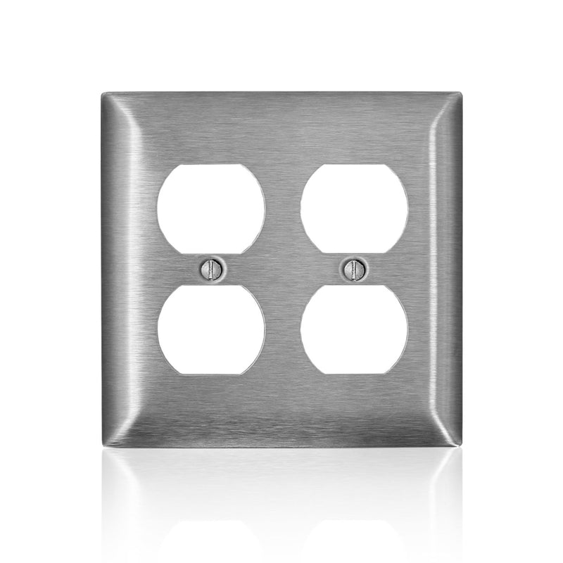 WALL PLATE 2G SLV DUP