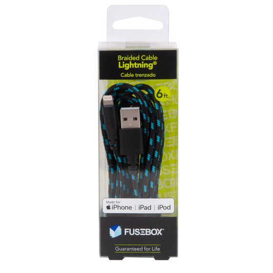 CABLE 6' BLK LTNG/USBA