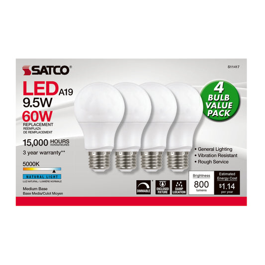 LED A19 E26 NL 60W 4PK