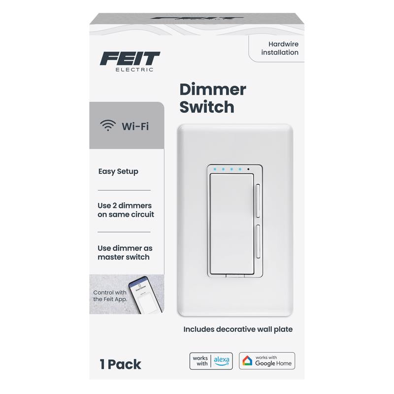 Feit Smart Home White 150 W Toggle Smart-Enabled Dimmer Switch 1 pk