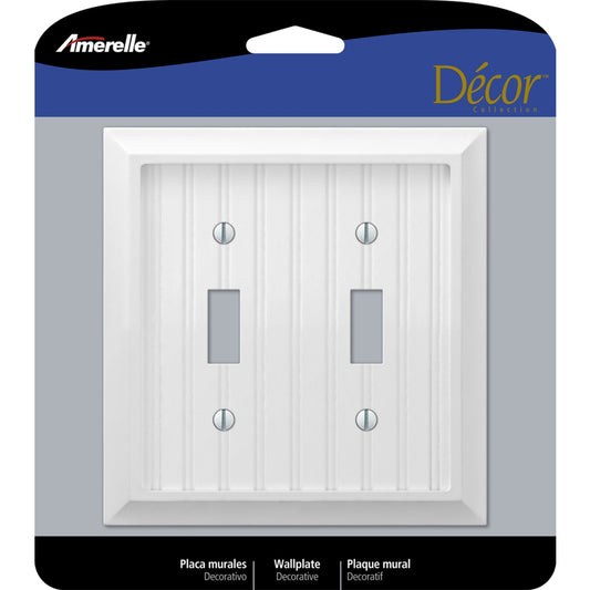 WALL PLATE 2G WHT TOGGLE