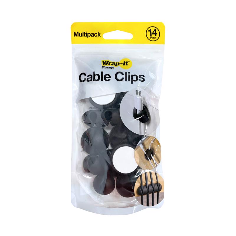 CABLE CLIP BLK 14PK