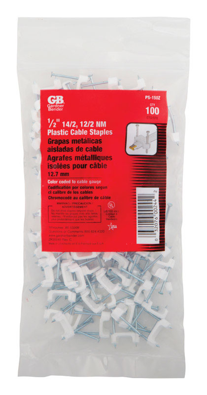STAPLE 1/2" WHT 100PK