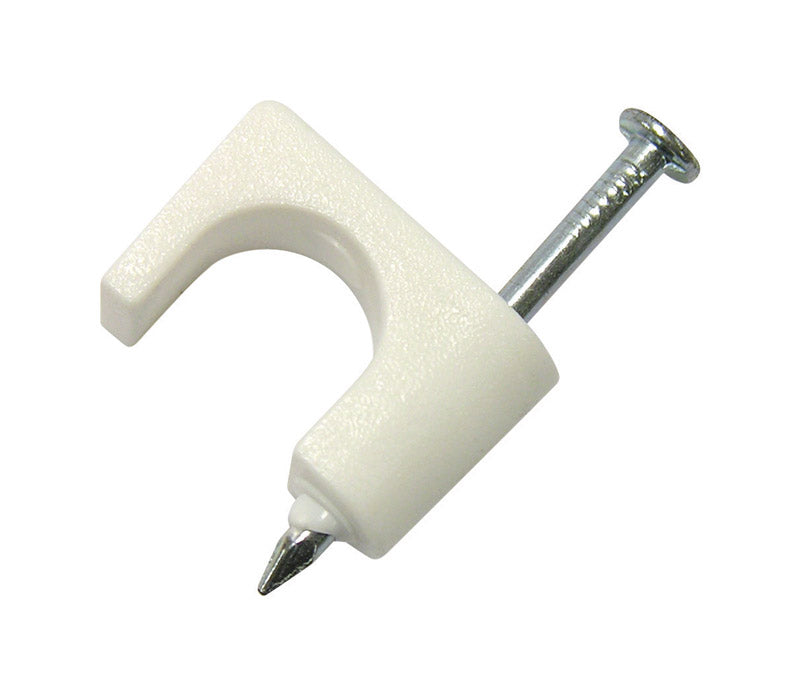 COAX STAPLE 1/4" WHT 50P