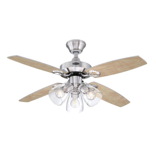 CEIL FAN 42" WHT NCKL
