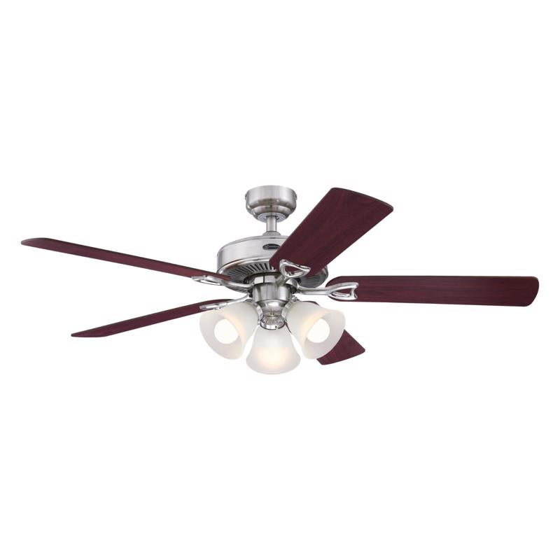 CEIL FAN 52" BRWN NCKL