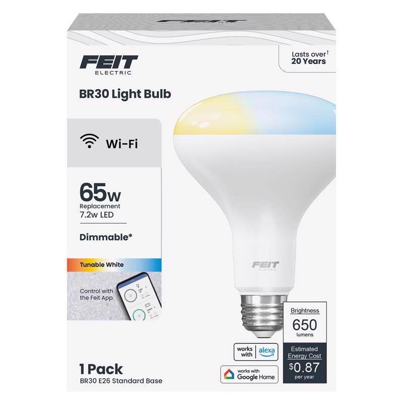 Feit BR30 E26 (Medium) Smart-Enabled LED Bulb Tunable White 65 Watt Equivalence 1 pk
