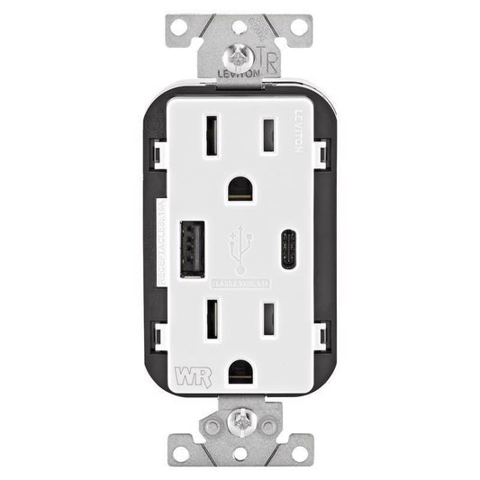 OUTLET/USB USB 15A WHT