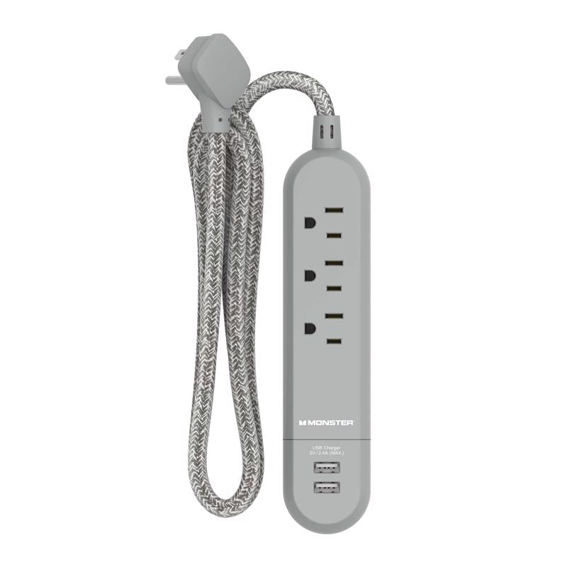 POWER STRIP W/USB 4' 3OU
