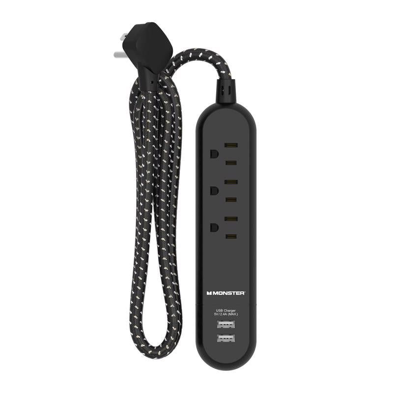 POWER STRIP W/USB 4' 3OU