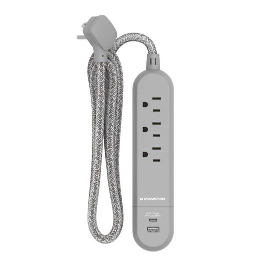 POWER STRIP W/USB 4' 3OU