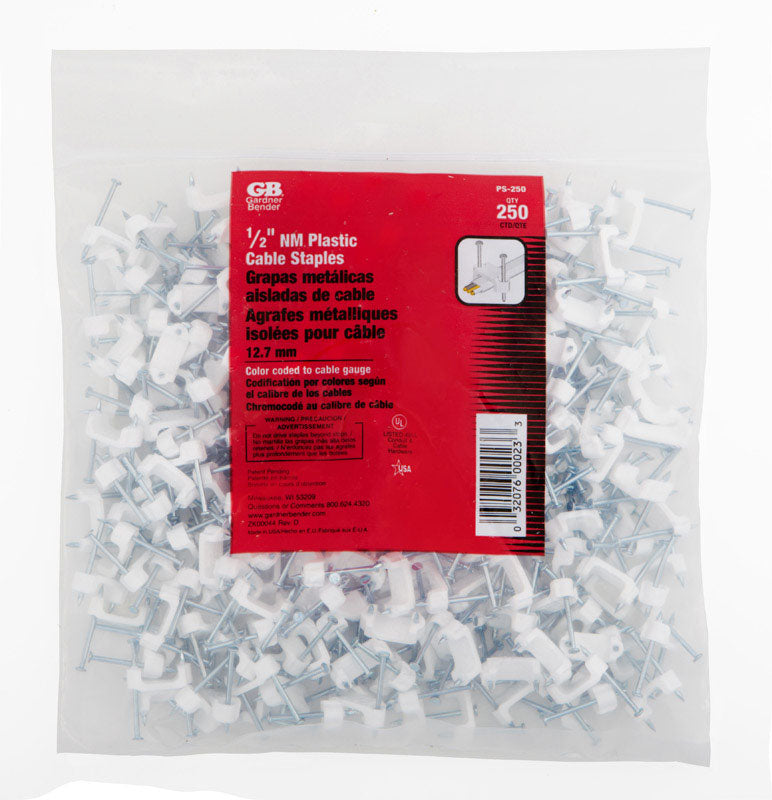 STAPLE 1/2" WHT 250PK
