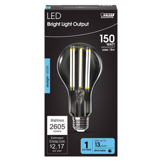 Feit A21 E26 (Medium) Filament LED Bulb Daylight 150 Watt Equivalence 1 pk