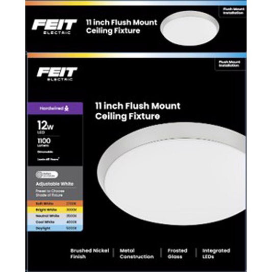 CEIL LIGHT BR NCKL 11"W