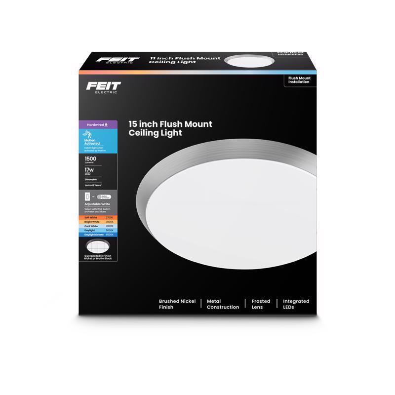 CEIL LIGHT BLK 15"W