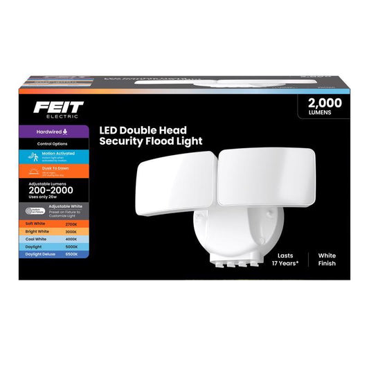 Feit Motion-Sensing Hardwired LED White Security Floodlight