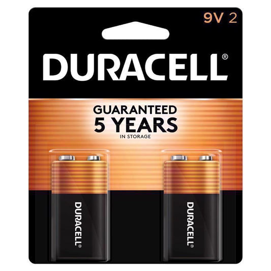 Duracell Coppertop 9-Volt Alkaline Batteries 2 pk Carded