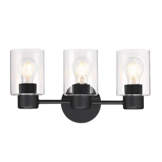 WALL SCONCE BLK 3LT