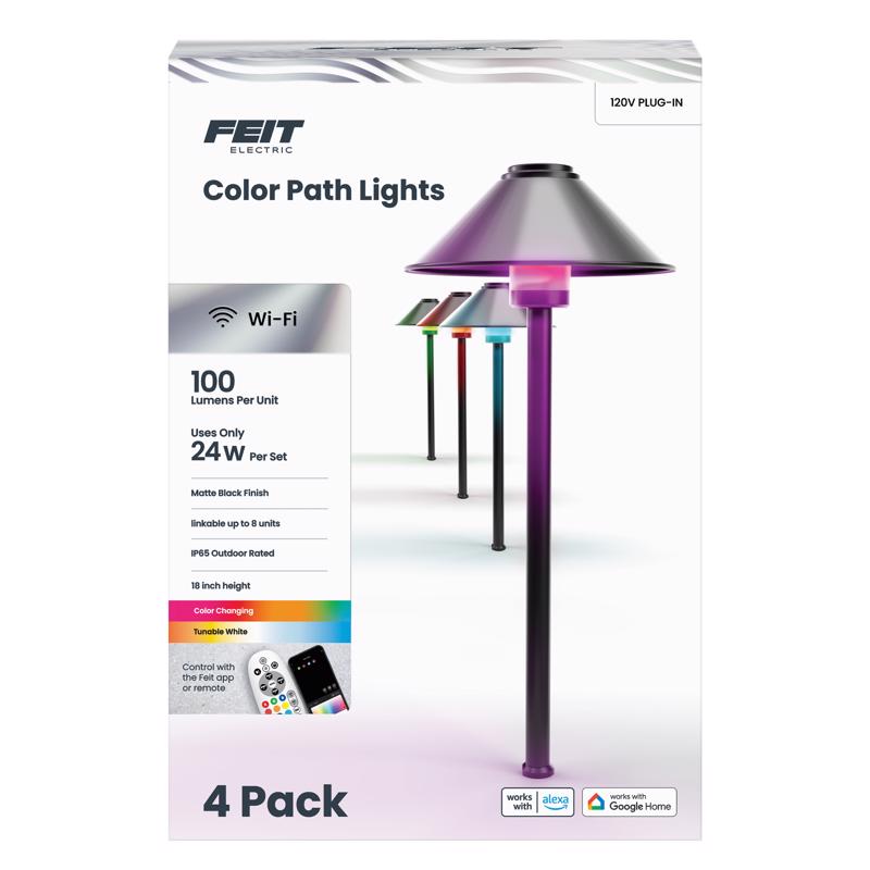 Feit Plug In/Remote 6 W LED Smart-Enabled Pathway Light 4 pk