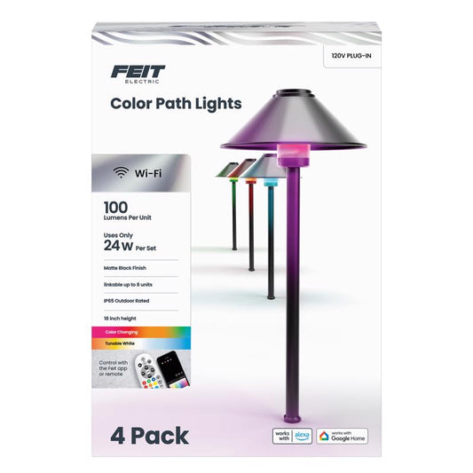 Feit Plug In/Remote 6 W LED Smart-Enabled Pathway Light 4 pk