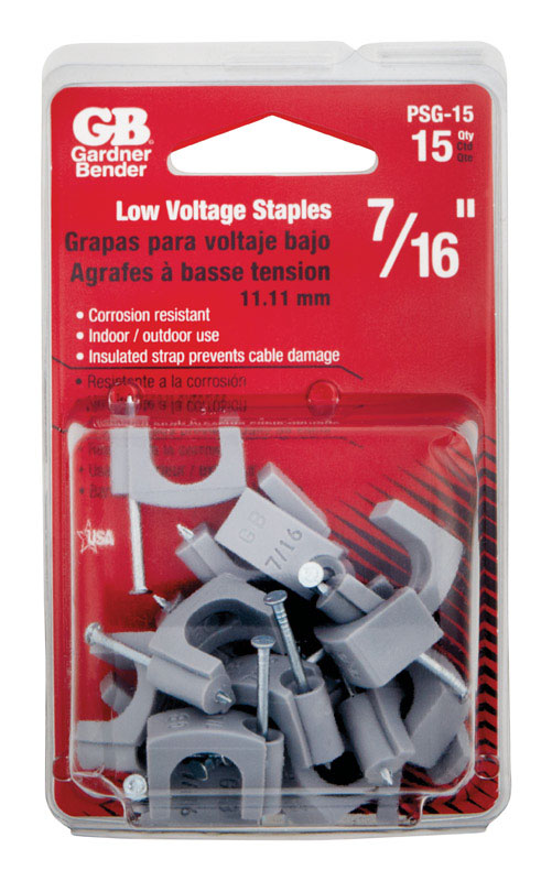 COAX STAPLE 7/16" GRY 15