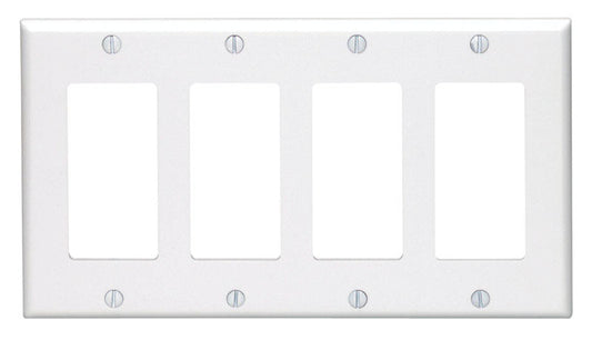 WALL PLATE 4G WHT DECOR