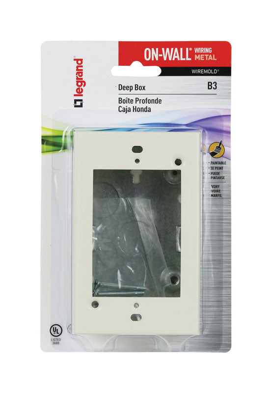 OUTLET BOX 1G RECT MTL