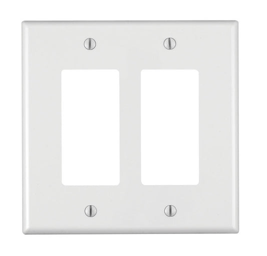 WALL PLATE 2G WHT DECOR