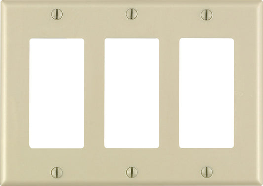 WALL PLATE 3G IVRY DECOR
