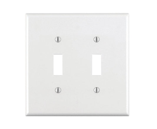 WALL PLATE 2G WHT TOGGLE