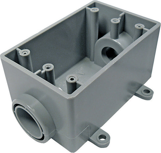 Cantex New and Old Work 21 cu in Rectangle PVC 1 gang Outlet Box Gray