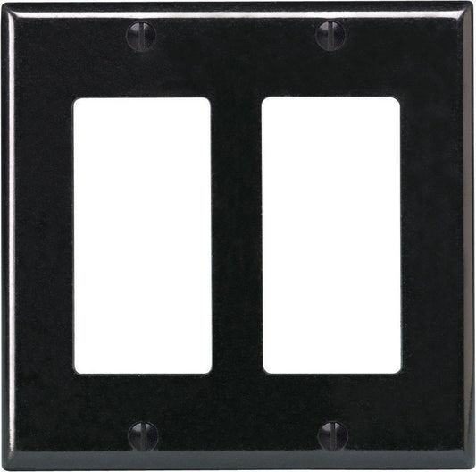WALL PLATE 2G BLK DECOR