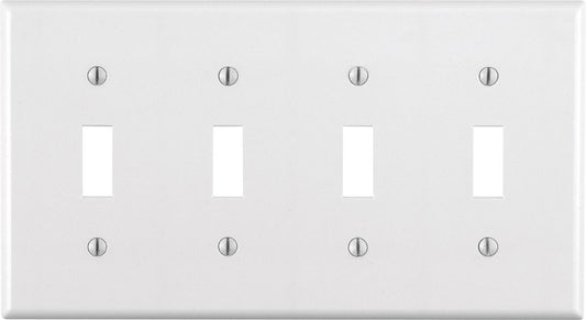 WALL PLATE 4G WHT TOGGLE