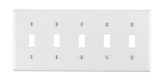 WALL PLATE 5G WHT TOGGLE