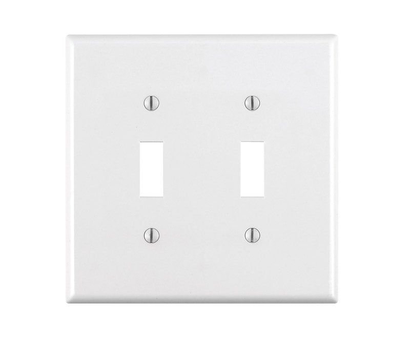 WALL PLATE 2G WHT TOGGLE