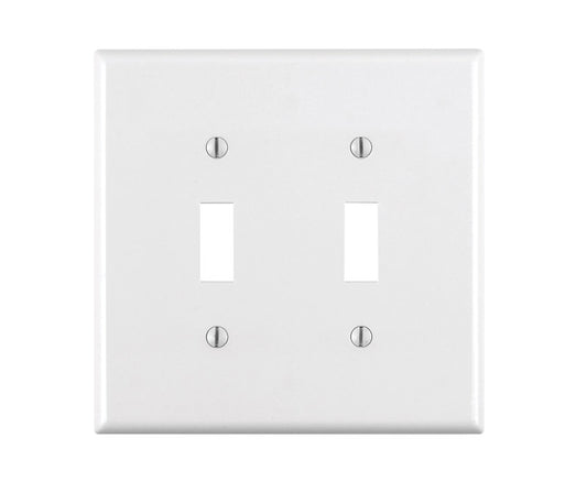 WALL PLATE 2G WHT TOGGLE