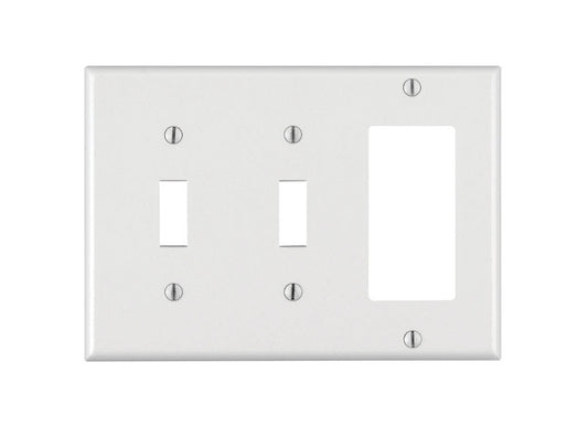 WALL PLATE 3G WHT DECOR/