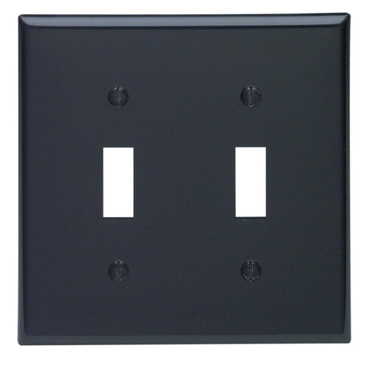WALL PLATE 2G BLK TOGGLE