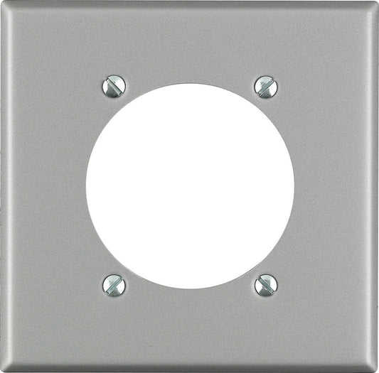 WALL PLATE 2G SLV SNGL O