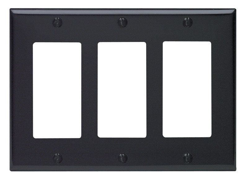 WALL PLATE 3G BLK DECOR