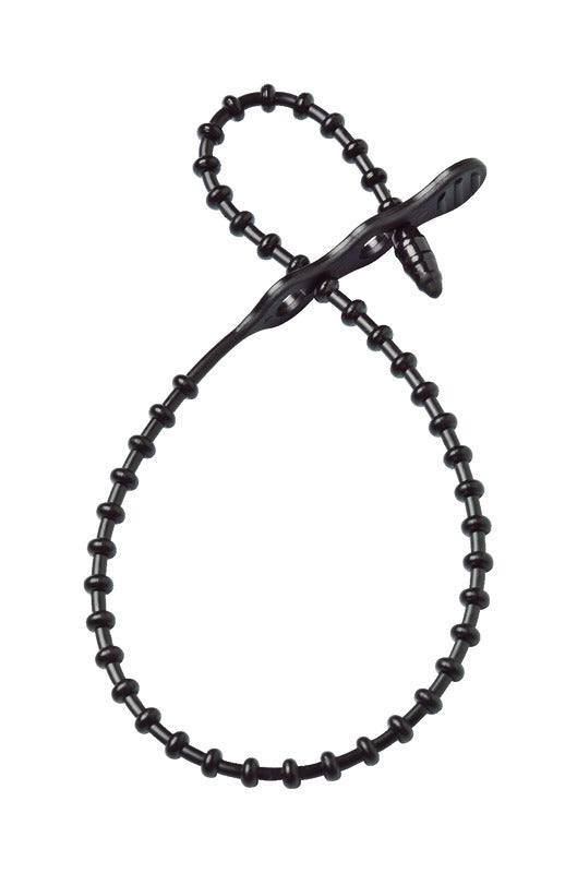 BEADED CABLE TIE 8" BLK