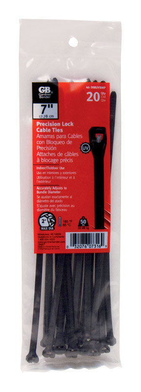 CABLE TIE 7" BLK 20PK