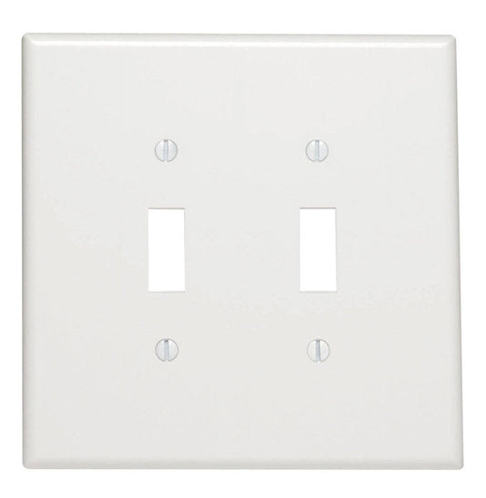 WALL PLATE 2G WHT TOGGLE