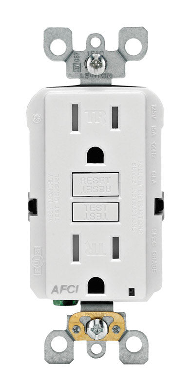 AFCI OUTLET DPLX 15A WHT
